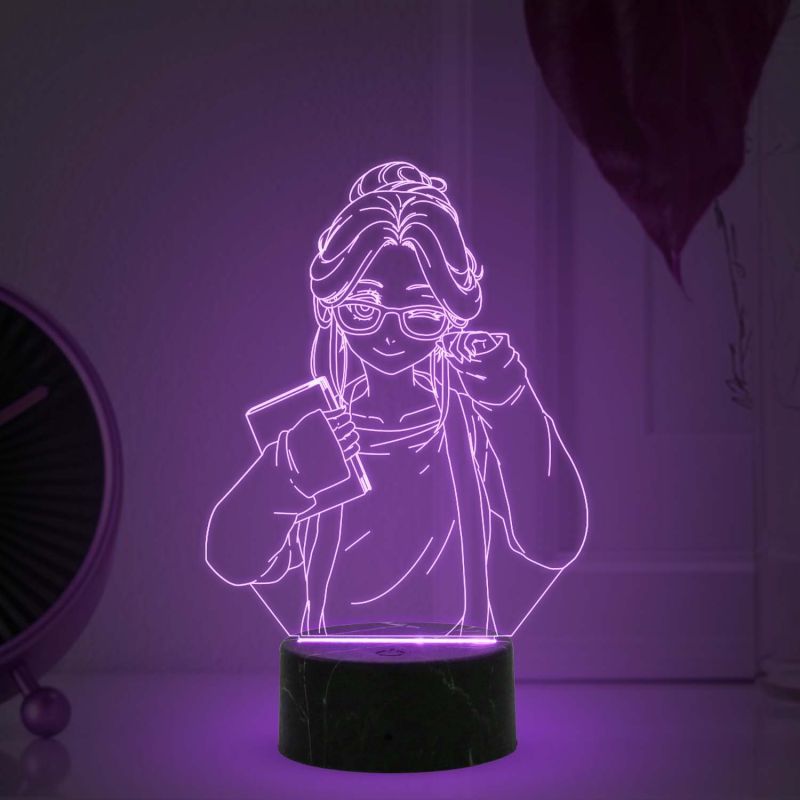 3D Girl Anime Led Night Lamp with Multicolored Light Birthday Gifts for Girl